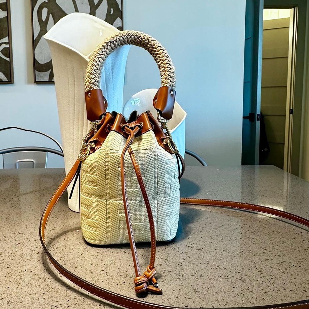 Fendi Mon Tresor Zucca Leather and Canvas Woven Bag - Picture 2 of 15